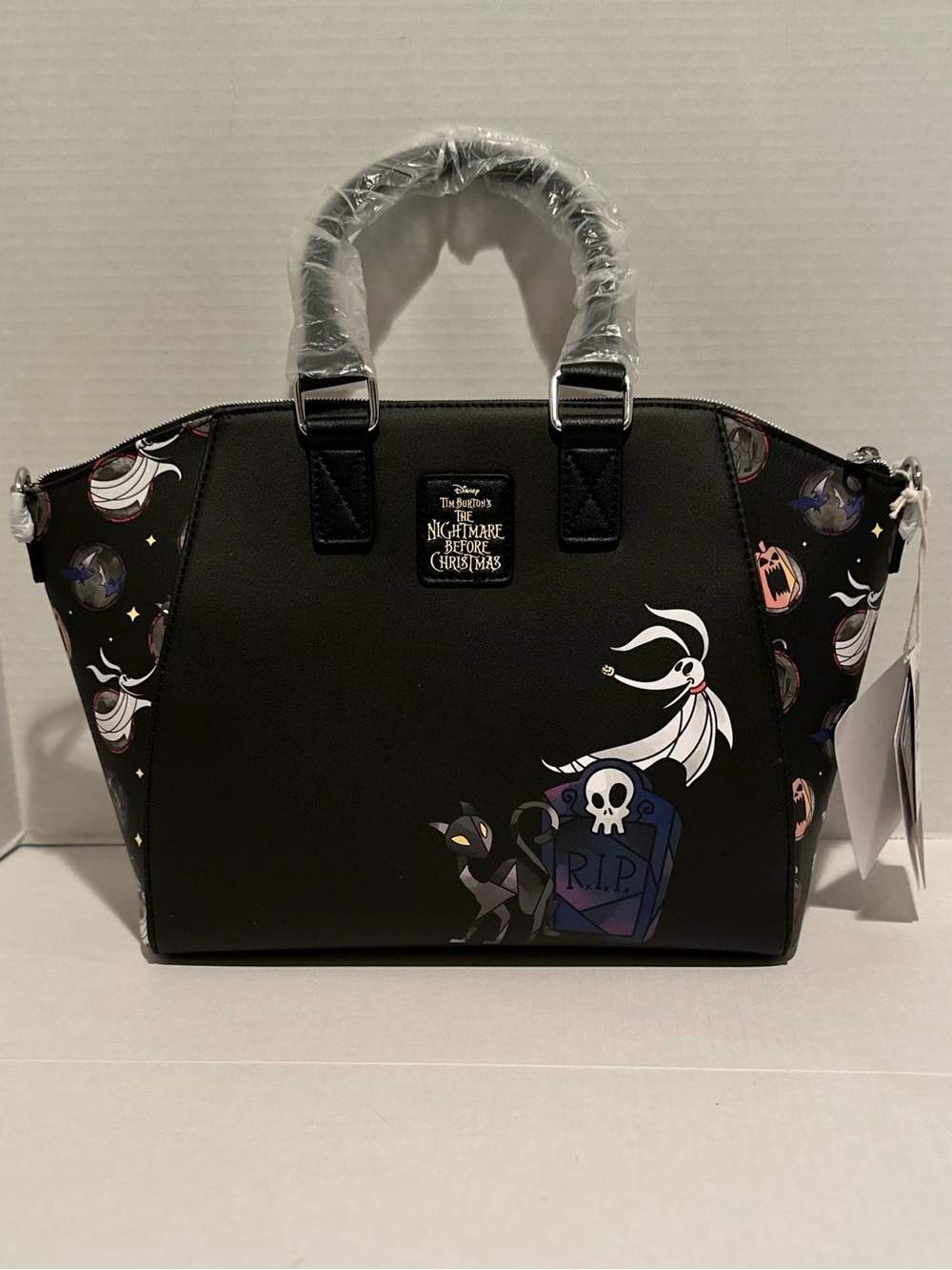 Loungefly Disney NWT The Nightmare Before Christmas Stained Glass Satchel Bag - Picture 3 of 6